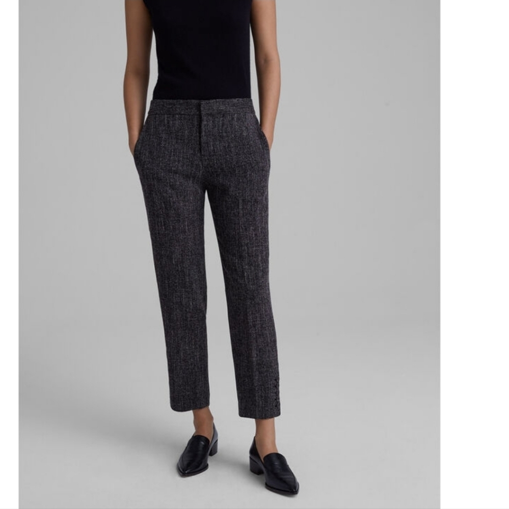 Club Monaco Black Gray Mix Self-Cover Button Pant Size 10